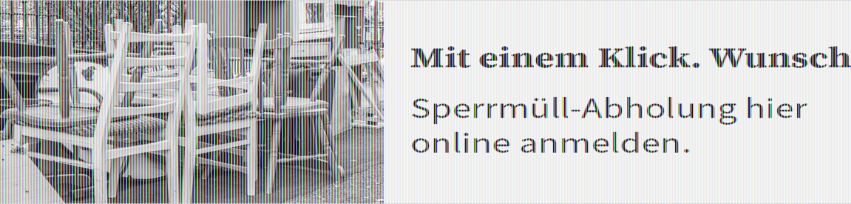 Banner für online Anmeldung Sperrmüll