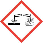 Warnhinweis für ätzende oder korrosive Schadstoffe