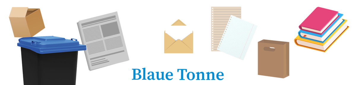 Dieser Banner weist auf alle allgemeinen Infos zum Thema Trennung der Blauen Tonne hin