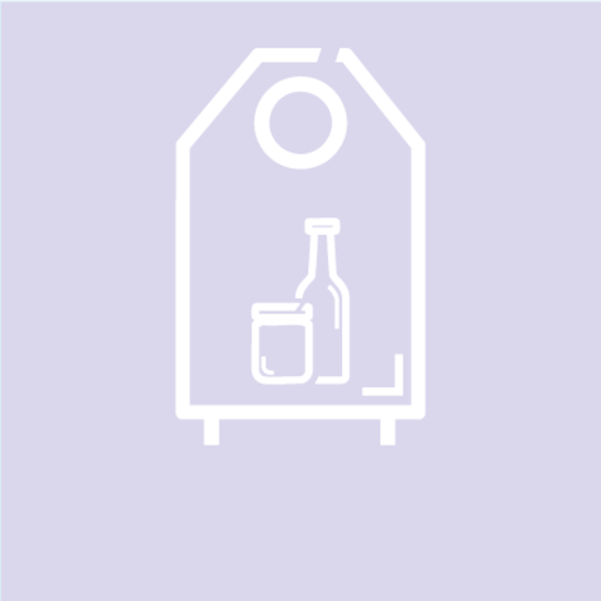 Illustrierter Altglascontainer