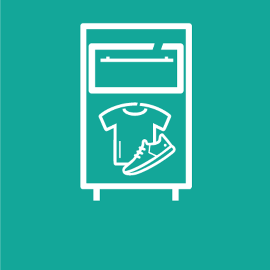 Illustrierter Altkleidercontainer